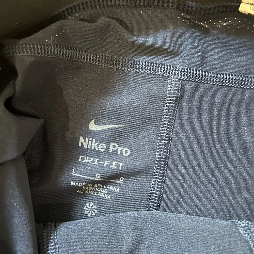 Nike Navy Blue Pro Training Compression Bike Shorts Size Large_4